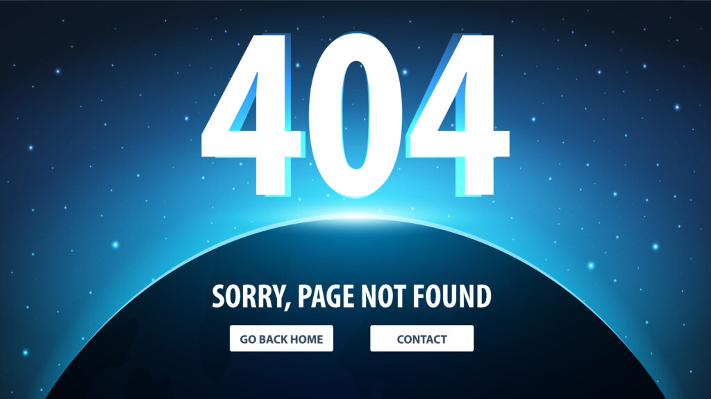 An example of a 404 error page