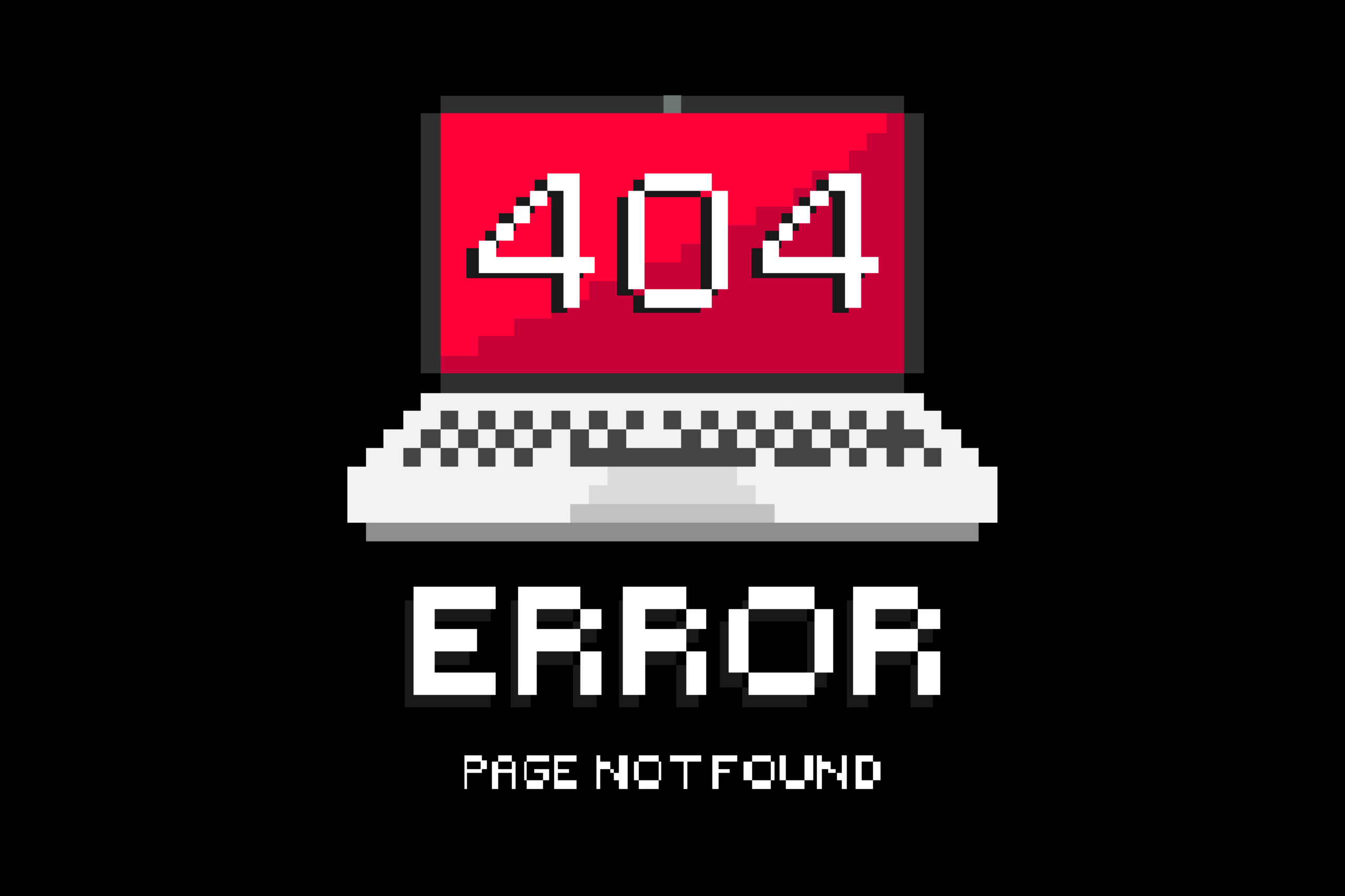 An 8-bit design of a 404 error page